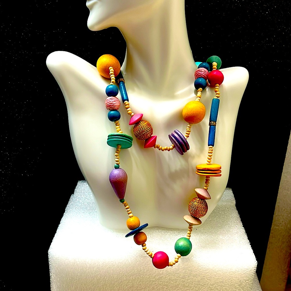 Multi-color/shape Beaded Necklace
